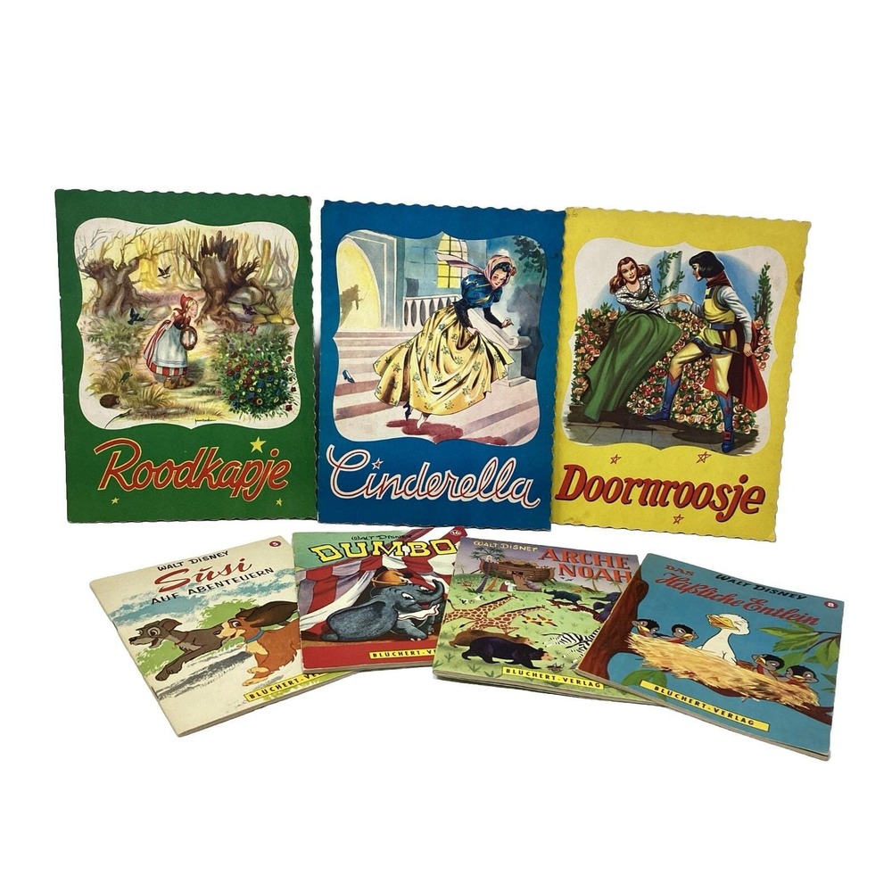 Walt Disney 1960's  German Language Bluchert-Verlag  Children's Books Set Of (7)